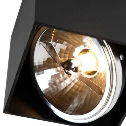 QAZQA Design Aufbaustrahler schwarz quadratisch - Box