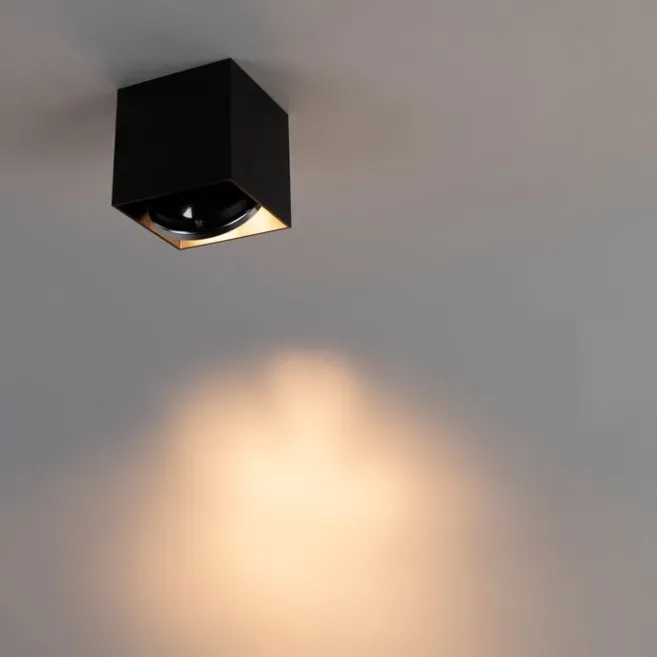 QAZQA Design Aufbaustrahler schwarz quadratisch - Box
