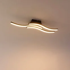 Trio Leuchten Design Deckenleuchte schwarz mit Holz inkl. LED 3-flammig - Vanesa