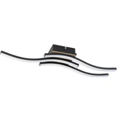 Trio Leuchten Design Deckenleuchte schwarz mit Holz inkl. LED 3-flammig - Vanesa