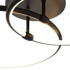 QAZQA Design Deckenleuchte Schwarz inkl. LED 3-stufig dimmbar 2-flammig - Joaniqa