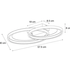 Trio Leuchten Design Deckenleuchte schwarz inkl. LED - Alexandra