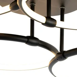 QAZQA Design Deckenleuchte Schwarz inkl. LED 3-stufig dimmbar 4-flammig - Joaniqa