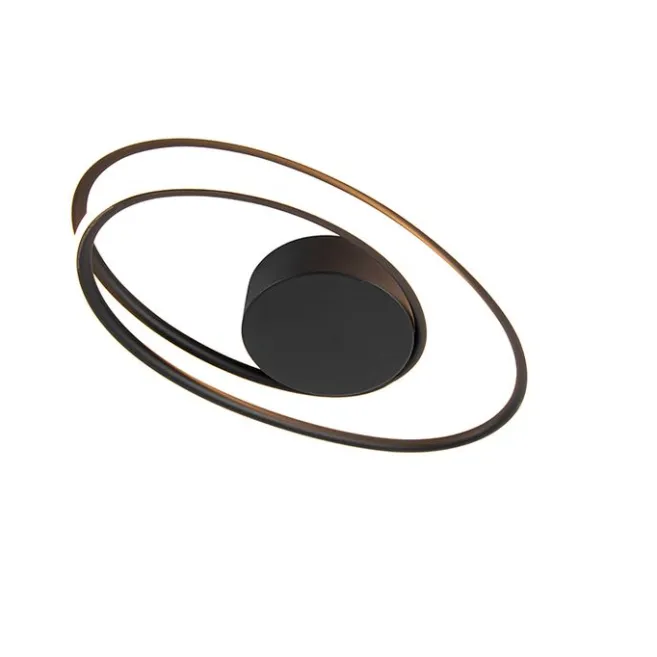 QAZQA Design Deckenleuchte schwarz inkl. LED 3 Stufen dimmbar - Rowan