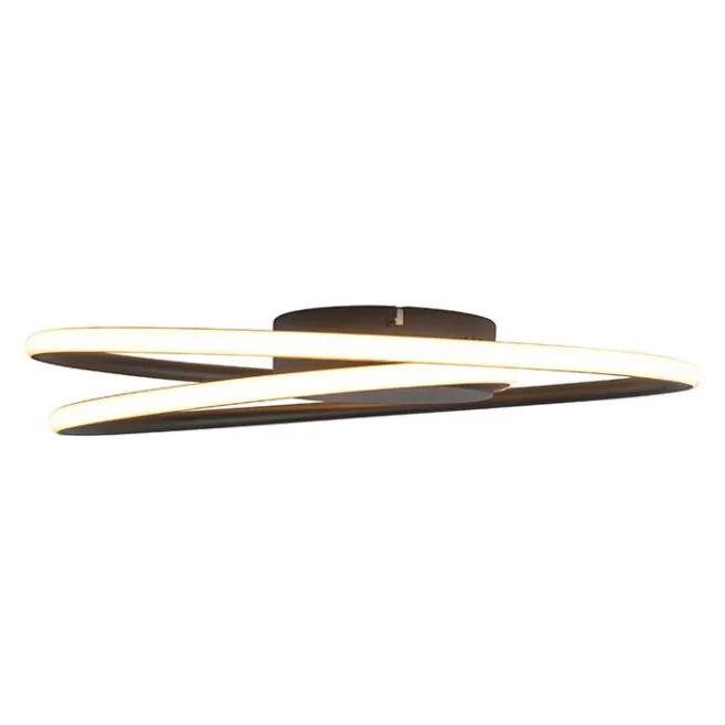 QAZQA Design Deckenleuchte schwarz inkl. LED 3 Stufen dimmbar - Rowan