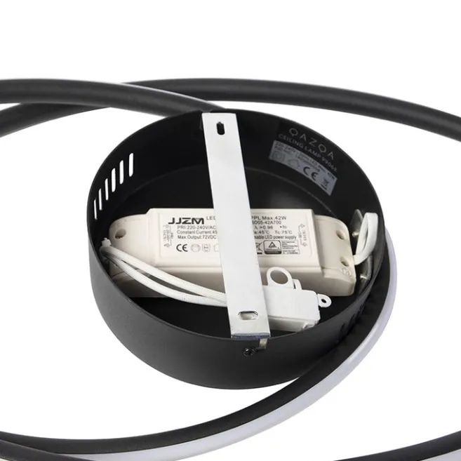 QAZQA Design Deckenleuchte schwarz inkl. LED 3 Stufen dimmbar - Rowan