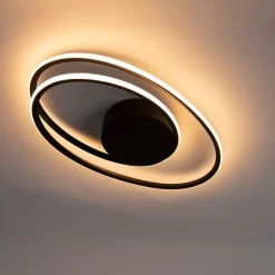 QAZQA Design Deckenleuchte schwarz inkl. LED 3 Stufen dimmbar - Rowan