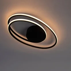 QAZQA Design Deckenleuchte schwarz inkl. LED 3 Stufen dimmbar - Rowan