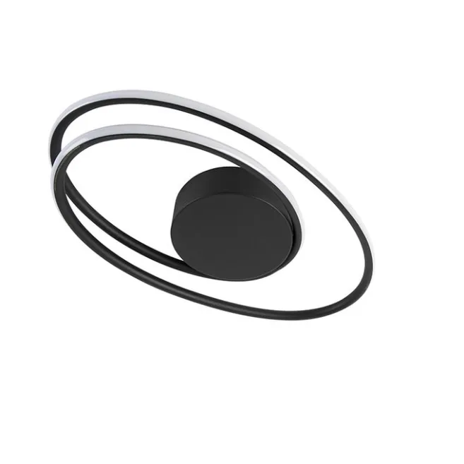 QAZQA Design Deckenleuchte schwarz inkl. LED 3 Stufen dimmbar - Rowan