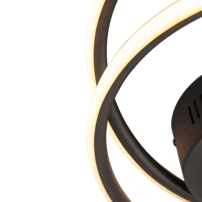 QAZQA Design Deckenleuchte schwarz inkl. LED 3 Stufen dimmbar - Rowan