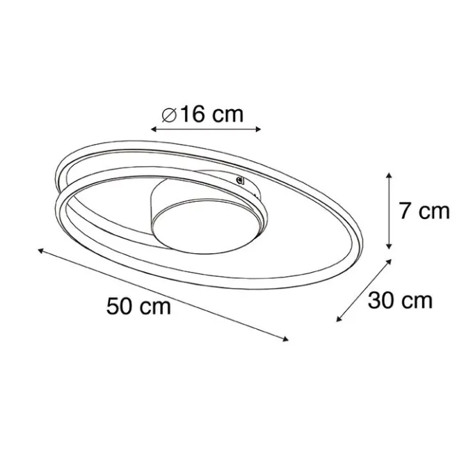 QAZQA Design Deckenleuchte schwarz inkl. LED 3 Stufen dimmbar - Rowan