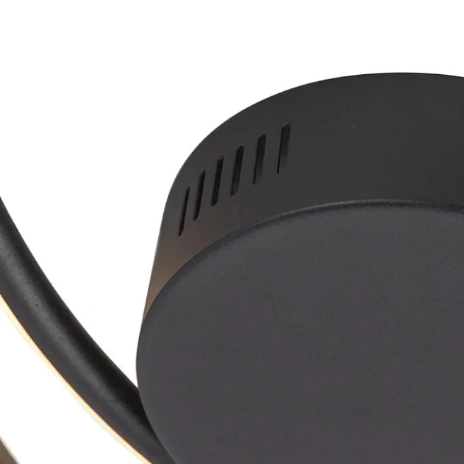 QAZQA Design Deckenleuchte schwarz inkl. LED 3 Stufen dimmbar - Rowan