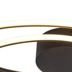 QAZQA Design Deckenleuchte schwarz inkl. LED 3 Stufen dimmbar - Rowan