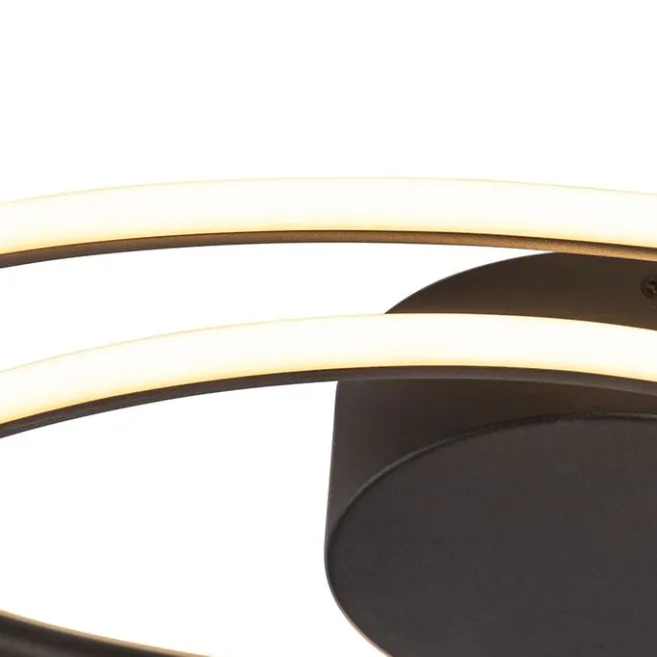 QAZQA Design Deckenleuchte schwarz inkl. LED 3 Stufen dimmbar - Rowan