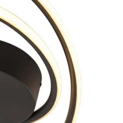 QAZQA Design Deckenleuchte schwarz inkl. LED 3 Stufen dimmbar - Rowan