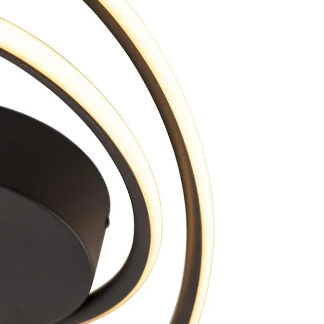 QAZQA Design Deckenleuchte schwarz inkl. LED 3 Stufen dimmbar - Rowan