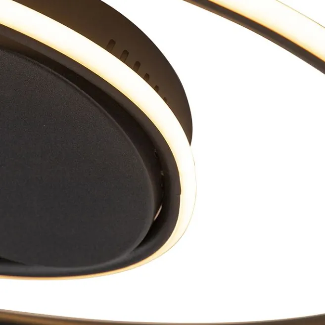 QAZQA Design Deckenleuchte schwarz inkl. LED 3 Stufen dimmbar - Rowan