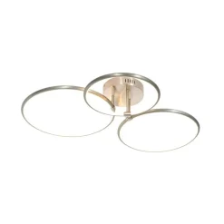QAZQA Design Deckenleuchte Stahl inkl. LED 3-stufig dimmbar 3-flammig - Joaniqa
