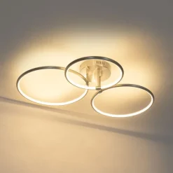 QAZQA Design Deckenleuchte Stahl inkl. LED 3-stufig dimmbar 3-flammig - Joaniqa