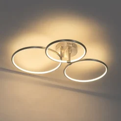 QAZQA Design Deckenleuchte Stahl inkl. LED 3-stufig dimmbar 3-flammig - Joaniqa