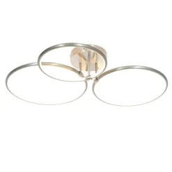 QAZQA Design Deckenleuchte Stahl inkl. LED 3-stufig dimmbar 3-flammig - Joaniqa