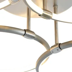 QAZQA Design Deckenleuchte Stahl inkl. LED 3-stufig dimmbar 4-flammig - Joaniqa