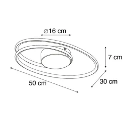 QAZQA Design Deckenleuchte Stahl inkl. LED 3 Stufen dimmbar - Rowan