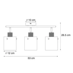 QAZQA Design Deckenstrahler Bronze mit klarem Glas 3-Licht - Domo