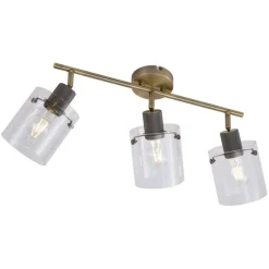 QAZQA Design Deckenstrahler Bronze mit klarem Glas 3-Licht - Domo