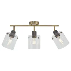 QAZQA Design Deckenstrahler Bronze mit klarem Glas 3-Licht - Domo