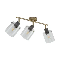 QAZQA Design Deckenstrahler Bronze mit klarem Glas 3-Licht - Domo