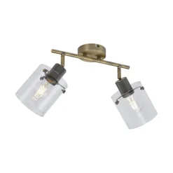 QAZQA Design Deckenstrahler Bronze mit Klarglas 2-Licht - Domo