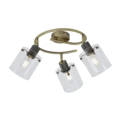 QAZQA Design Deckenstrahler Bronze mit klarem Glas rund 3-Licht - Domo