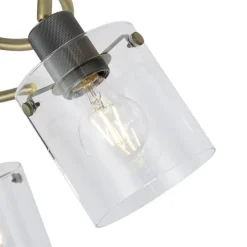 QAZQA Design Deckenstrahler Bronze mit klarem Glas rund 3-Licht - Domo