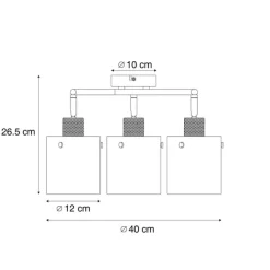 QAZQA Design Deckenstrahler Bronze mit klarem Glas rund 3-Licht - Domo