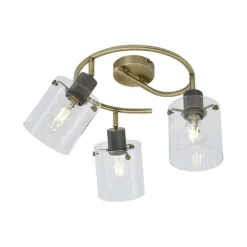 QAZQA Design Deckenstrahler Bronze mit klarem Glas rund 3-Licht - Domo