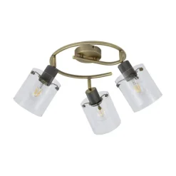 QAZQA Design Deckenstrahler Bronze mit klarem Glas rund 3-Licht - Domo