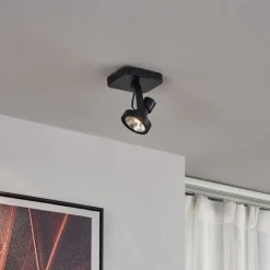 QAZQA Design Deckenstrahler schwarz GU10 70mm dreh- und schwenkbar - Vo