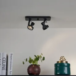 QAZQA Design Deckenstrahler schwarz GU10 70mm 2-flammig verstellbar - Vo