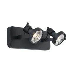 QAZQA Design Deckenstrahler schwarz GU10 70mm 2-flammig verstellbar - Vo