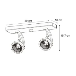 QAZQA Design Deckenstrahler schwarz GU10 70mm 2-flammig verstellbar - Vo