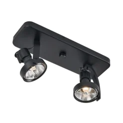 QAZQA Design Deckenstrahler schwarz GU10 70mm 2-flammig verstellbar - Vo