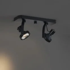 QAZQA Design Deckenstrahler schwarz GU10 70mm 2-flammig verstellbar - Vo