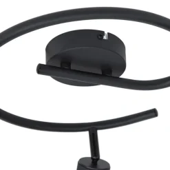 QAZQA Design Deckenstrahler schwarz mit Rauchglas rund 3-flammig - Domo