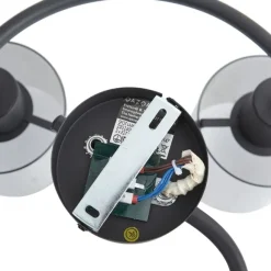 QAZQA Design Deckenstrahler schwarz mit Rauchglas rund 3-flammig - Domo