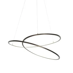 QAZQA Design Hängelampe Bronze 72 cm inkl. LED 3-stufig dimmbar - Rowan