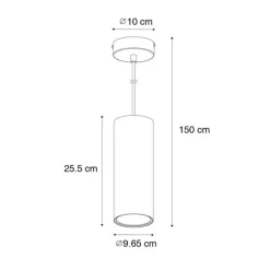 QAZQA Design Hängelampe Dunkelbronze GU10 50mm - Tubo
