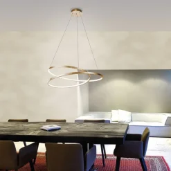 Paul Neuhaus Design Hängelampe Gold 72 cm inkl. LED dimmbar - Rowan