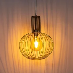 QAZQA Design Hängelampe gold - Wire Bake