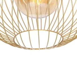 QAZQA Design Hängelampe gold - Wire Bake